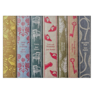 Cutting Board with Jane Austen's novels
