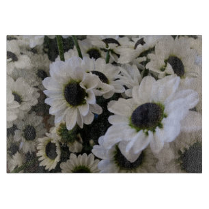 Cutting Boards - Black & White Daisy