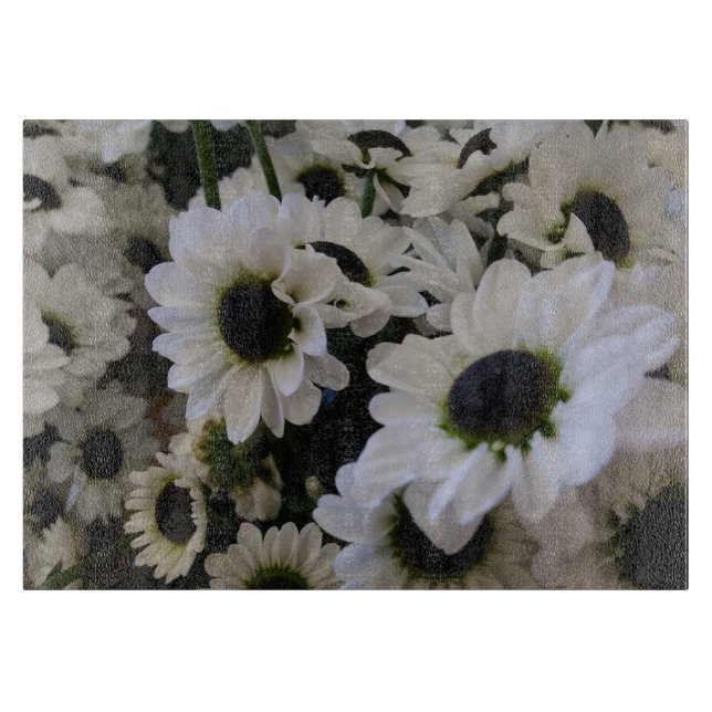 Cutting Boards - Black & White Daisy  (Front)