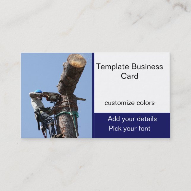 Cutting down a tree - Tree Service Business Card (Front)