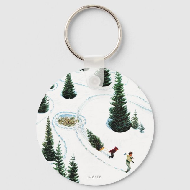 Cutting Down the Tree Key Ring (Front)