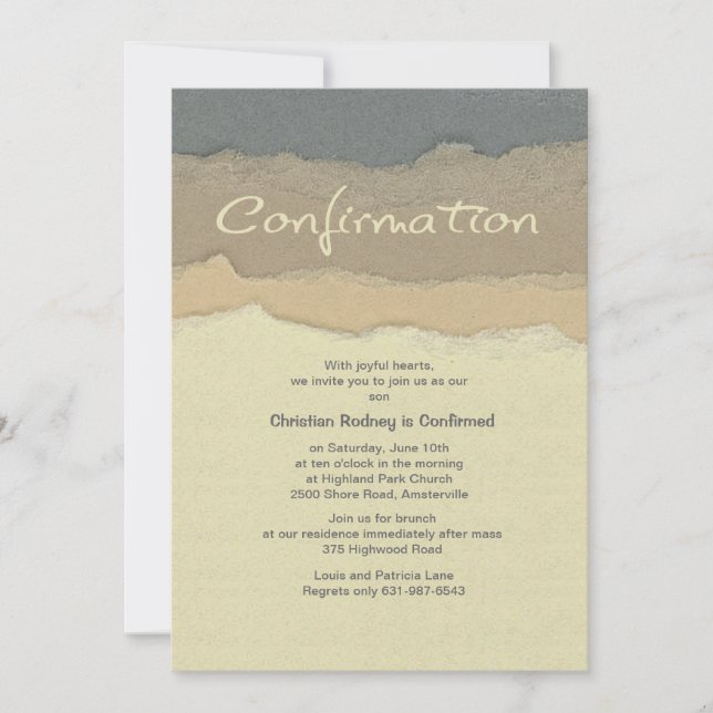 Cutting Edge Confirmation Invitation (Front)
