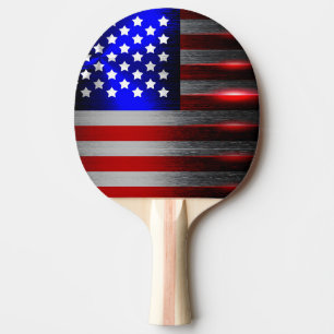Cutting Edge Laser Cut American Flag 1 Ping Pong Paddle