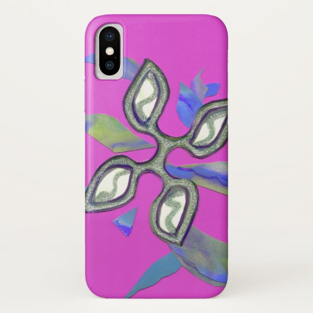 "Cutting Edge - Pink" iPhone X phone case (Back)