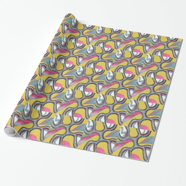 Cutting Edge Yellow Wrapping Paper (Unrolled)