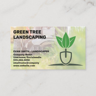 Cutting Grass   Gardening Logo   Landscaper Business Card