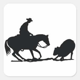 Cutting Horse Square Sticker