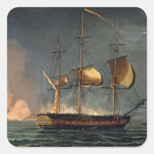 Cutting out of the Hermione from the Harbour of Po Square Sticker