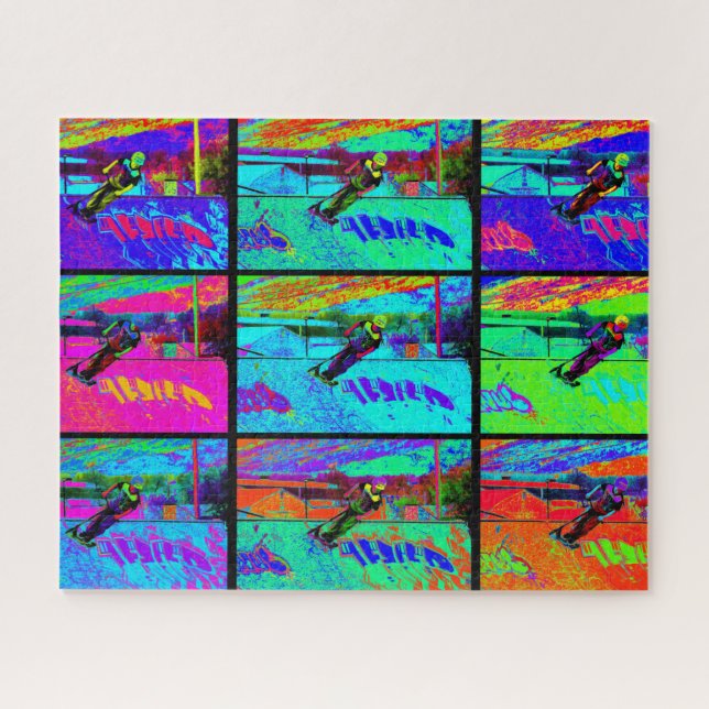 Cutting the Ramp - Stunt Scooter Rider Jigsaw Puzzle (Horizontal)