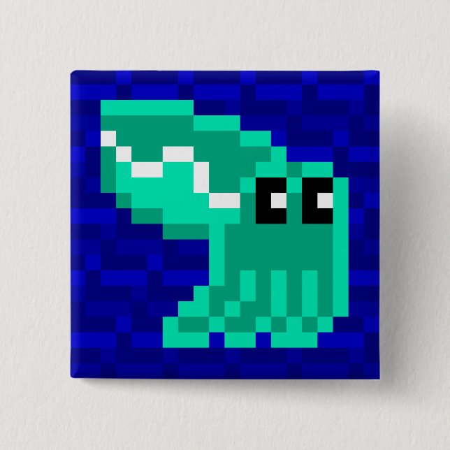 Cuttle Scuttle Lulu the Green Cuttlefish Badge (Front)