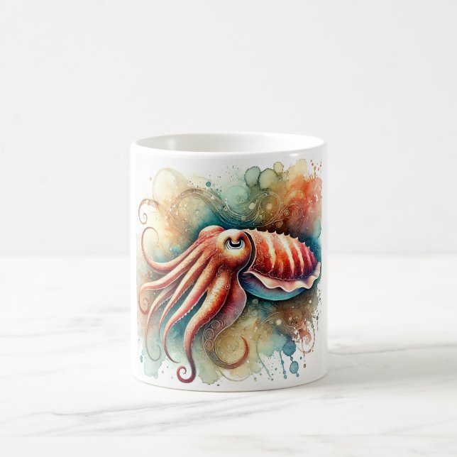 Cuttlefish in colors 051024AREF101 - Watercolor Coffee Mug (Center)