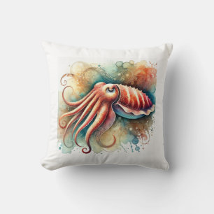 Cuttlefish in colors 051024AREF101 - Watercolor Cushion