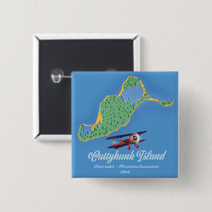 Cuttyhunk island Gosnold, Massachusetts map 15 Cm Square Badge