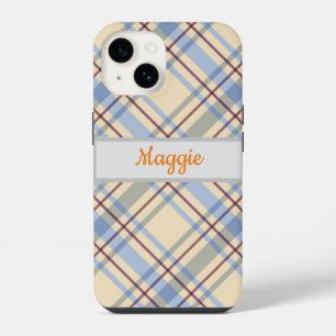 Cuty monogrammed tartan plaid fashion pattern iPhone 14 case