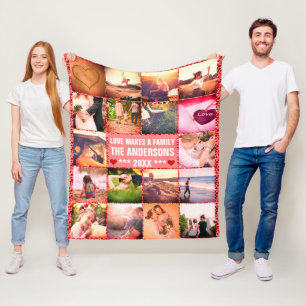 CUustom family wrapped with love Fleece Blanket