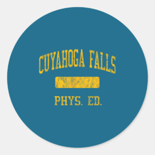 Cuyahoga Falls High School Hs Classic Round Sticker