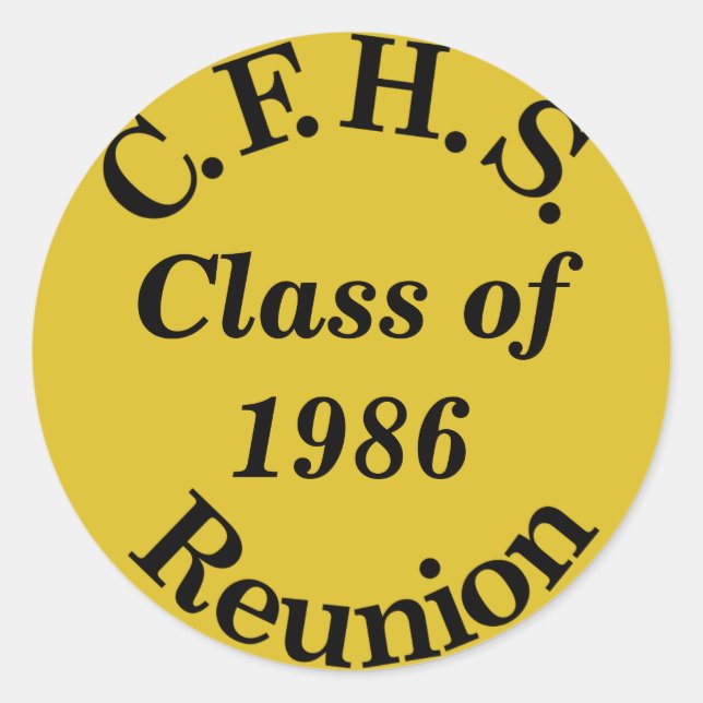 Cuyahoga Falls High School Reunion - gold sticker (Front)