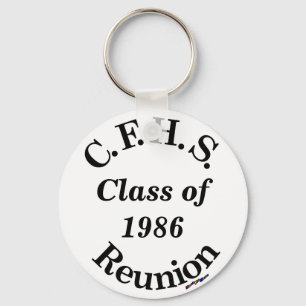 Cuyahoga Falls High School Reunion - white key Ring