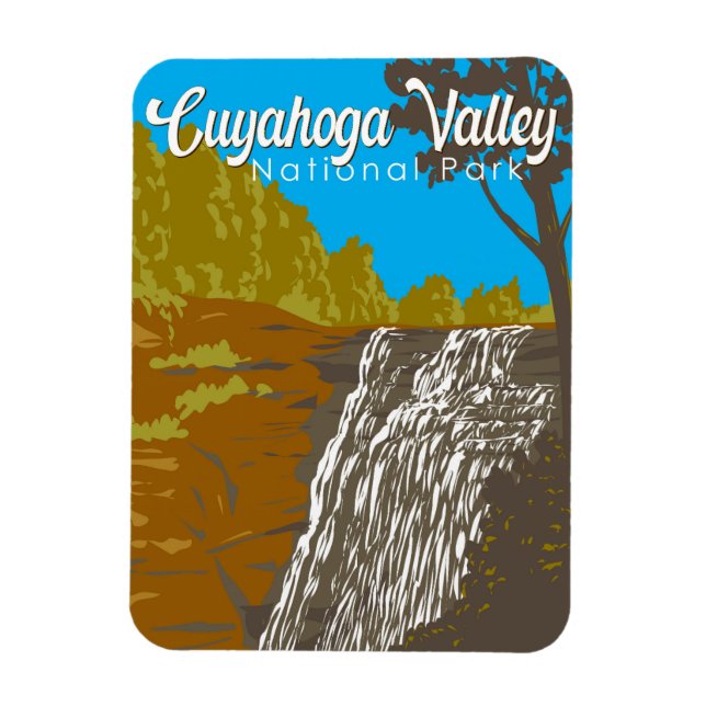 Cuyahoga Valley National Park Illustration Travel Magnet (Vertical)