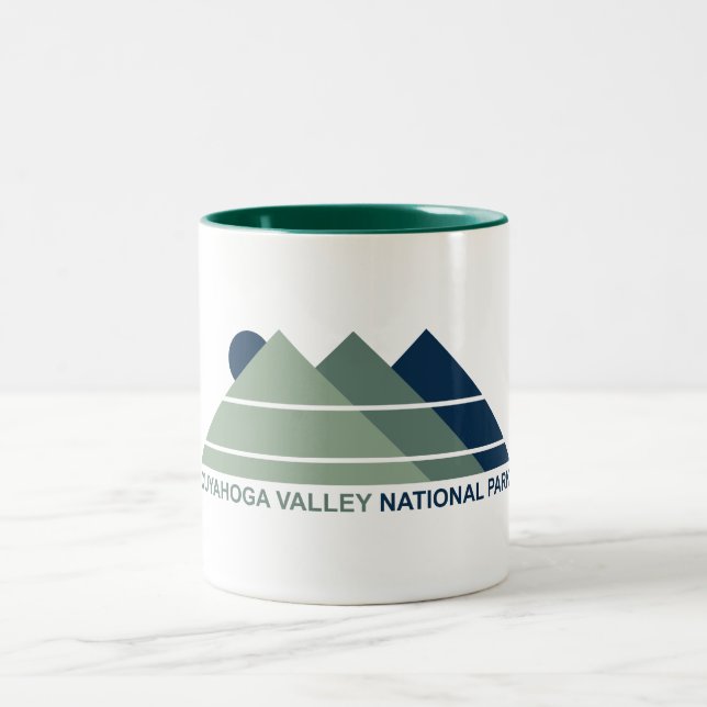 Cuyahoga Valley National Park Mountain Sun Two-Tone Coffee Mug (Center)