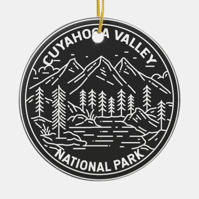 Cuyahoga Valley National Park Ohio Monoline  Ceramic Ornament (Front)