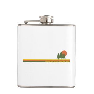 Cuyahoga Valley National Park Pine Trees Sun Hip Flask