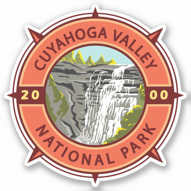 Cuyahoga Valley National Park Retro Compass Emblem (Front)