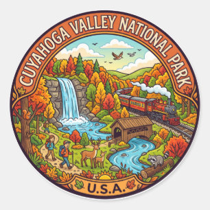 Cuyahoga Valley National Park USA Classic Round Sticker
