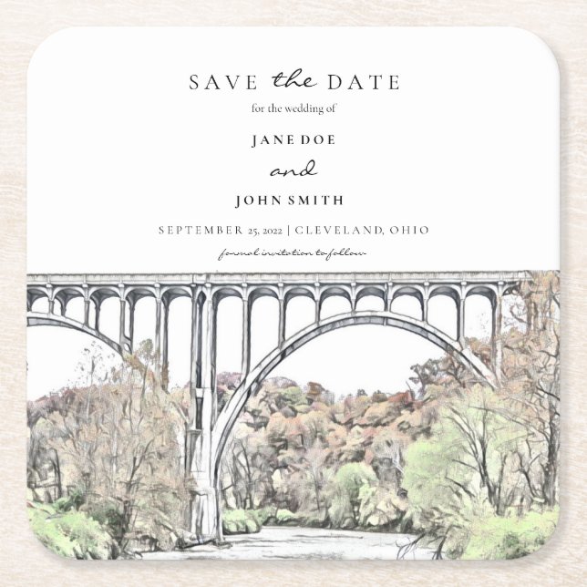 Cuyahoga Valley Paper Coaster Save the Date (Front)