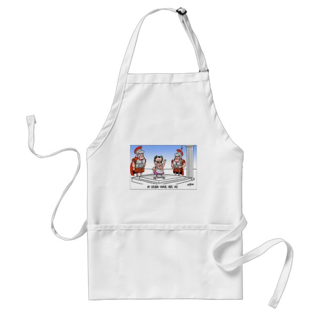 Cuzin' Vini Vidi Vici? Funny Cartoon Gifts & Tees Standard Apron (Front)