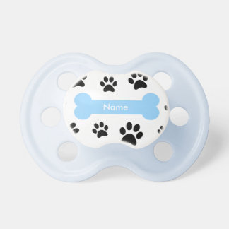 Cuztomizable Blue Dog Bone with Paw Prints Dummy