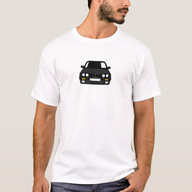 CuzzTeez Customised Black BMW E30 Beamer T shirt (Front)