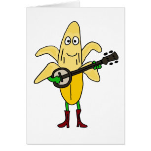 CV- Funny Banana Playing Banjo Cartoon