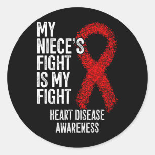 Cvd My Niece's Fight Is My Fight Heart Disease Awa Classic Round Sticker