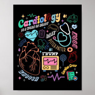 Cvicu Cardiac Nurse Retro Anatomy Cardiology Human Poster