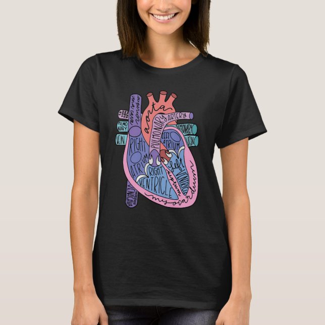 CVICU Cardiology Heart Anatomy Circulation Cardiac T-Shirt (Front)