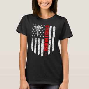 Cvicu Nurse American Flag Patriotic Rn Registered T-Shirt