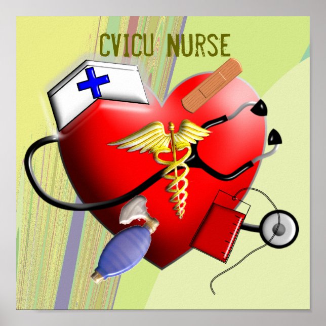 CVICU Nurse Canvas Art Poster (Front)