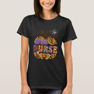Cvicu Nurse Stethoscope Leopard Halloween Pumpkin T-Shirt