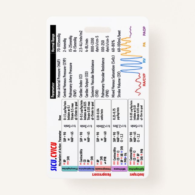 CVICU SICU ICU Badge Buddy ID Badge (Front)