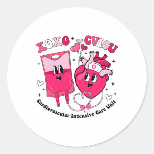 Cvicu Valentine's Day Cardiac Nurse Valentine Card Classic Round Sticker