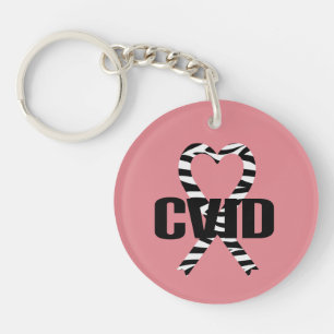 CVID Zebra Ribbon Keychain