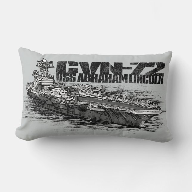 CVN-72 Abraham Lincoln Polyester Lumbar Pillow 13 (Front)