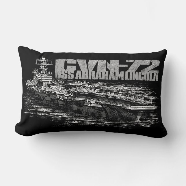 CVN-72 Abraham Lincoln Polyester Lumbar Pillow 13 (Front)