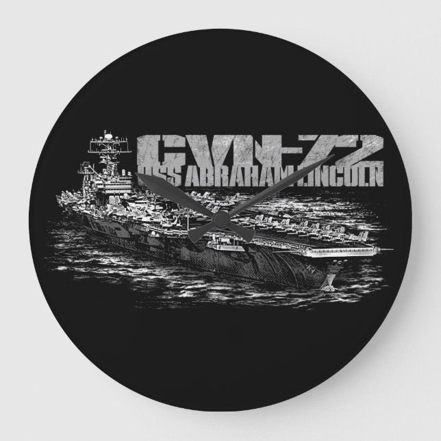 CVN-72 Abraham Lincoln Round (Large) Wall Clock (Front)