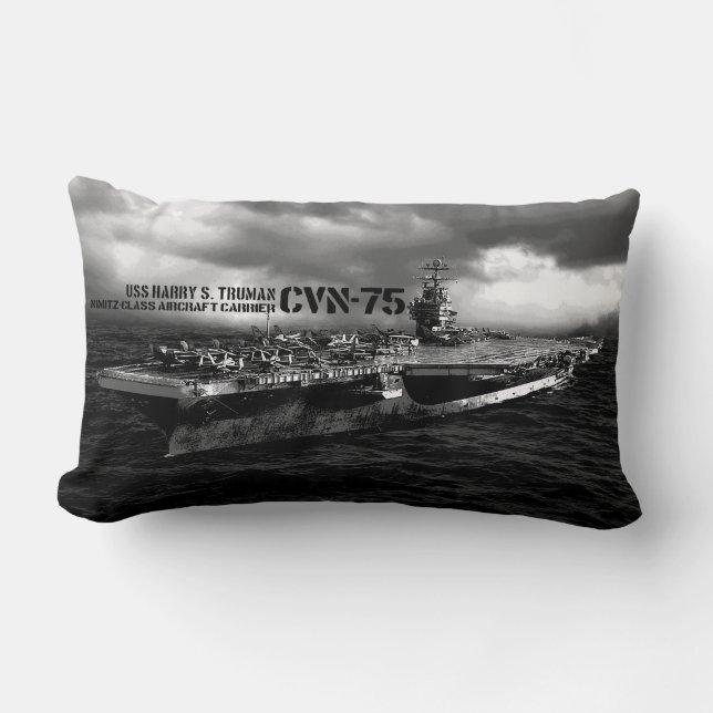 CVN-75 Harry S. Truman Polyester Lumbar Pillow 13 (Front)