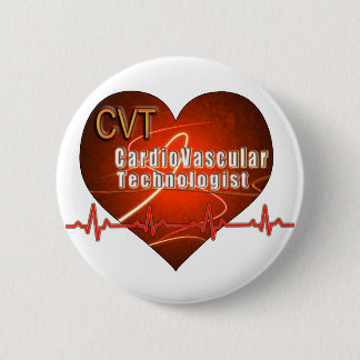 CVT HEART LOGO Cardiovascular Technologist 6 Cm Round Badge