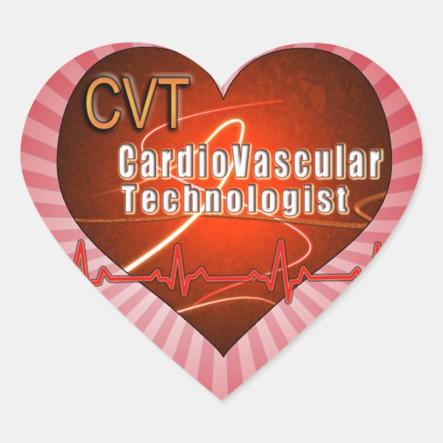 CVT HEART LOGO Cardiovascular Technologist Sticker (Front)