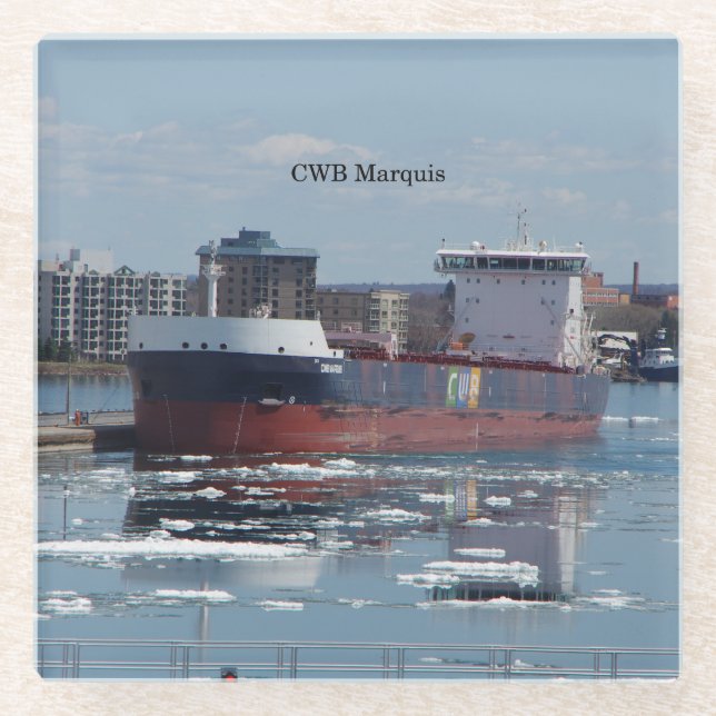 CWB Marquais glass coaster (Front)