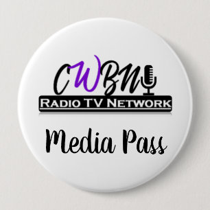 CWBN Radio Network Media Pass 10 Cm Round Badge